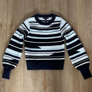 Forever 21 Navy and White Striped Crewneck Sweater
